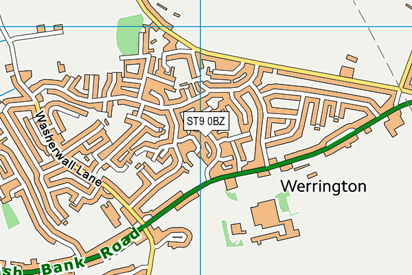 ST9 0BZ map - OS VectorMap District (Ordnance Survey)
