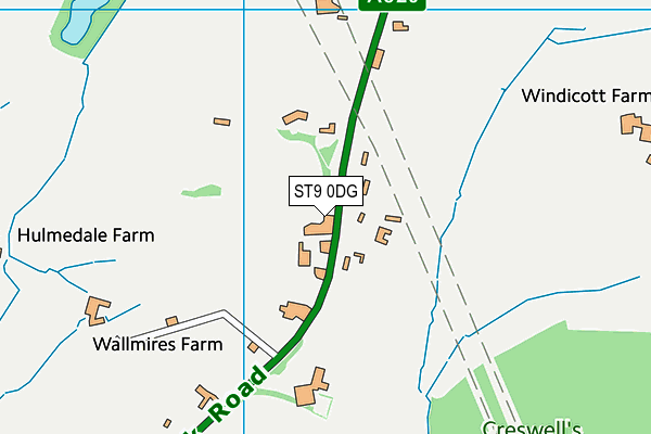 ST9 0DG map - OS VectorMap District (Ordnance Survey)