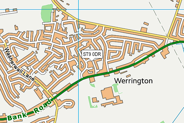 ST9 0DR map - OS VectorMap District (Ordnance Survey)