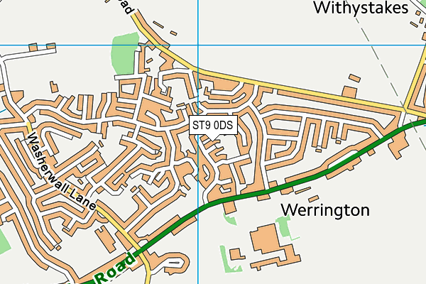 ST9 0DS map - OS VectorMap District (Ordnance Survey)