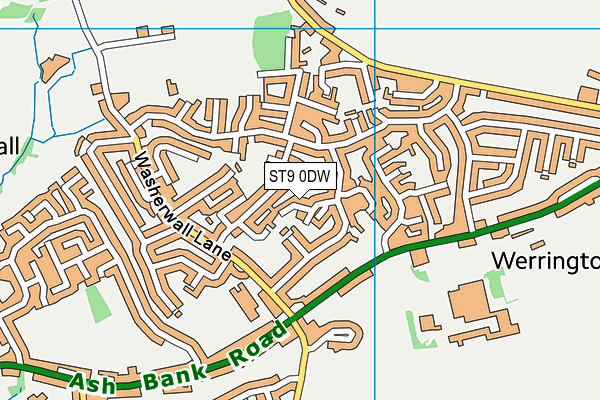 ST9 0DW map - OS VectorMap District (Ordnance Survey)