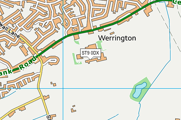 ST9 0DX map - OS VectorMap District (Ordnance Survey)