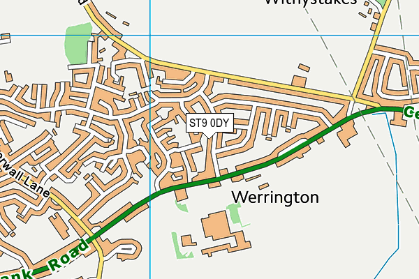 ST9 0DY map - OS VectorMap District (Ordnance Survey)