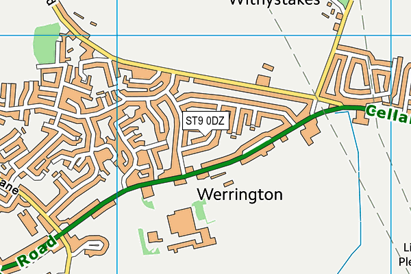 ST9 0DZ map - OS VectorMap District (Ordnance Survey)