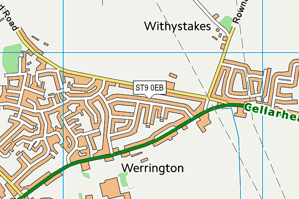 ST9 0EB map - OS VectorMap District (Ordnance Survey)