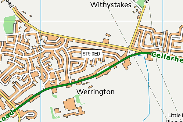 ST9 0ED map - OS VectorMap District (Ordnance Survey)