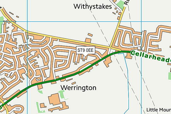 ST9 0EE map - OS VectorMap District (Ordnance Survey)