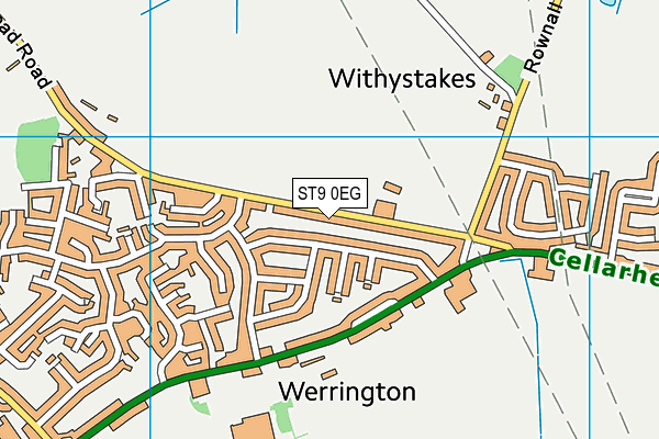 ST9 0EG map - OS VectorMap District (Ordnance Survey)