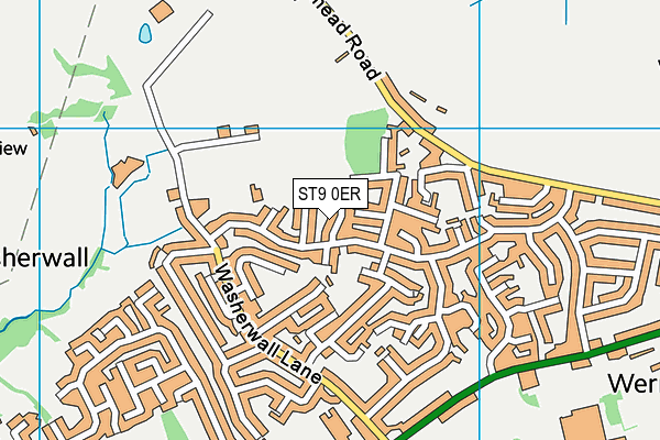 ST9 0ER map - OS VectorMap District (Ordnance Survey)