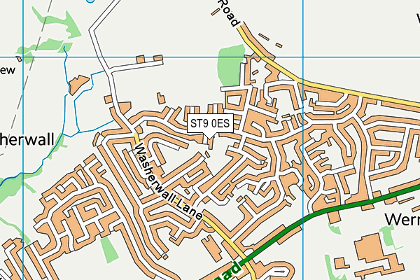 ST9 0ES map - OS VectorMap District (Ordnance Survey)