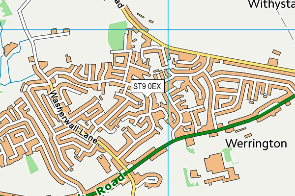 ST9 0EX map - OS VectorMap District (Ordnance Survey)