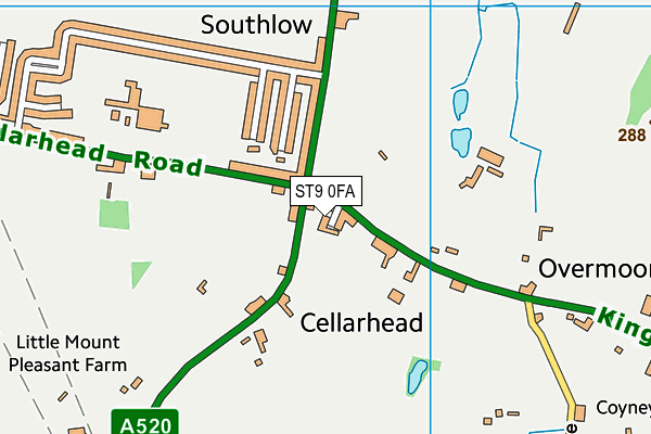 ST9 0FA map - OS VectorMap District (Ordnance Survey)