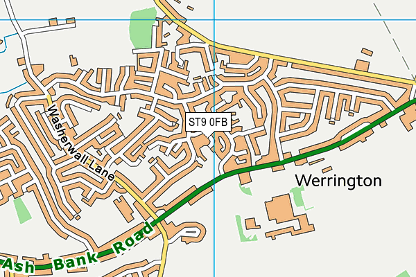 ST9 0FB map - OS VectorMap District (Ordnance Survey)