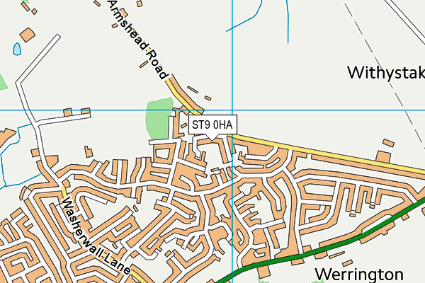 ST9 0HA map - OS VectorMap District (Ordnance Survey)