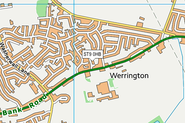 ST9 0HB map - OS VectorMap District (Ordnance Survey)