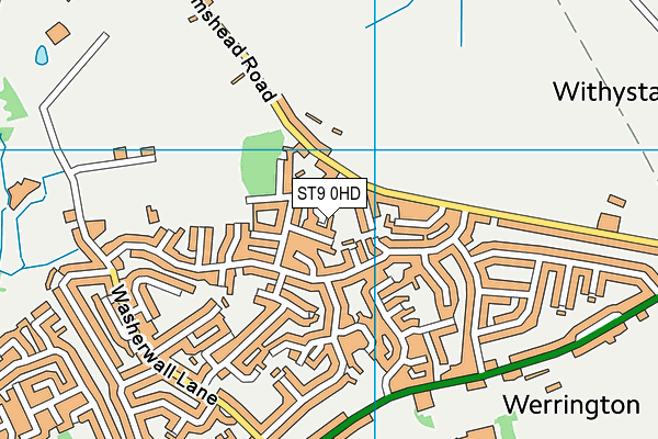 ST9 0HD map - OS VectorMap District (Ordnance Survey)