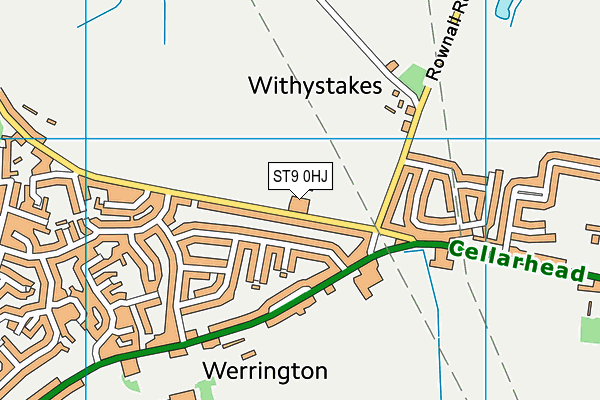 ST9 0HJ map - OS VectorMap District (Ordnance Survey)