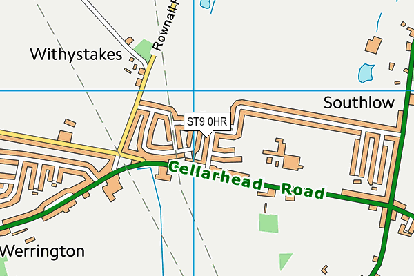 ST9 0HR map - OS VectorMap District (Ordnance Survey)