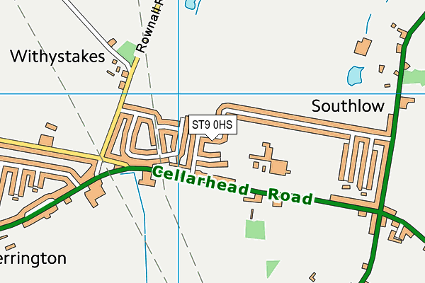 ST9 0HS map - OS VectorMap District (Ordnance Survey)