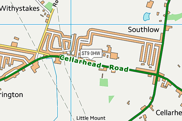 ST9 0HW map - OS VectorMap District (Ordnance Survey)