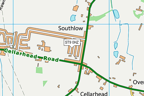 ST9 0HZ map - OS VectorMap District (Ordnance Survey)