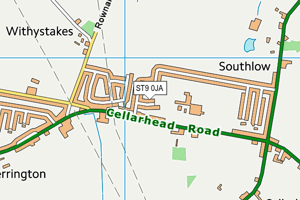 ST9 0JA map - OS VectorMap District (Ordnance Survey)