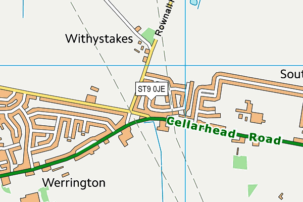 ST9 0JE map - OS VectorMap District (Ordnance Survey)