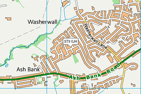 ST9 0JH map - OS VectorMap District (Ordnance Survey)