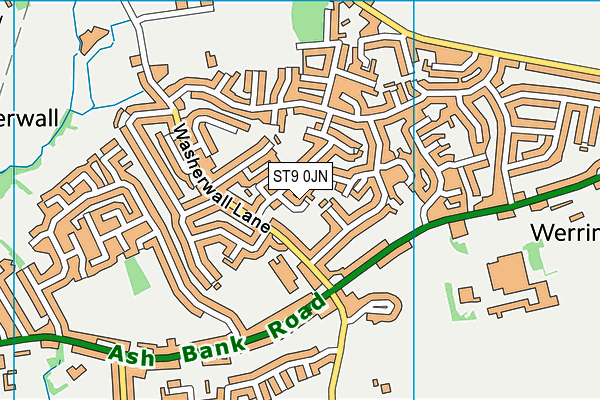 ST9 0JN map - OS VectorMap District (Ordnance Survey)