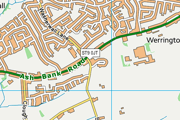 ST9 0JT map - OS VectorMap District (Ordnance Survey)