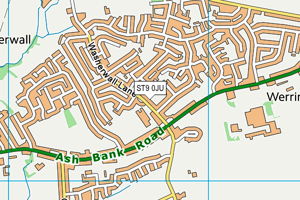 Werrington Primary School map (ST9 0JU) - OS VectorMap District (Ordnance Survey)