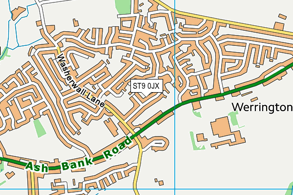 ST9 0JX map - OS VectorMap District (Ordnance Survey)