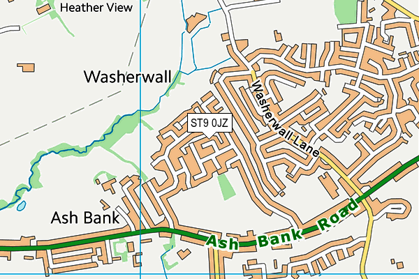 ST9 0JZ map - OS VectorMap District (Ordnance Survey)