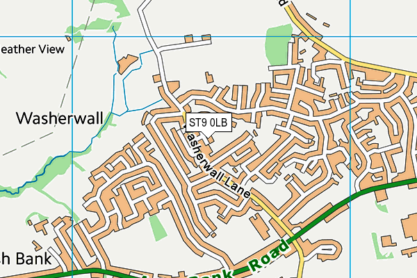 ST9 0LB map - OS VectorMap District (Ordnance Survey)