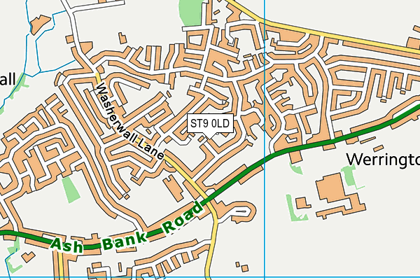 ST9 0LD map - OS VectorMap District (Ordnance Survey)