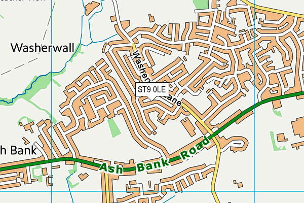 ST9 0LE map - OS VectorMap District (Ordnance Survey)