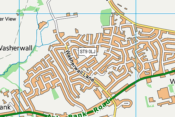 ST9 0LJ map - OS VectorMap District (Ordnance Survey)