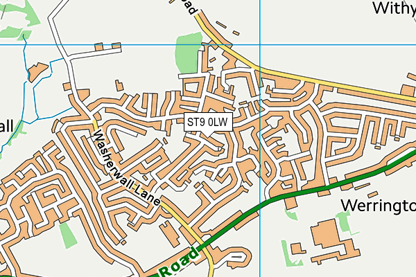 ST9 0LW map - OS VectorMap District (Ordnance Survey)