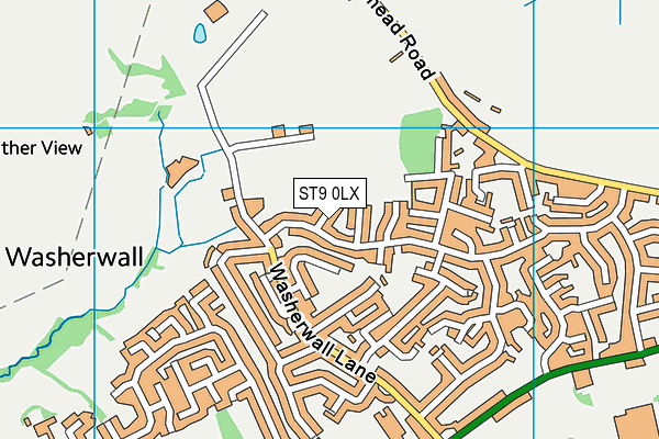 ST9 0LX map - OS VectorMap District (Ordnance Survey)
