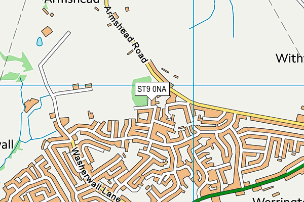 ST9 0NA map - OS VectorMap District (Ordnance Survey)