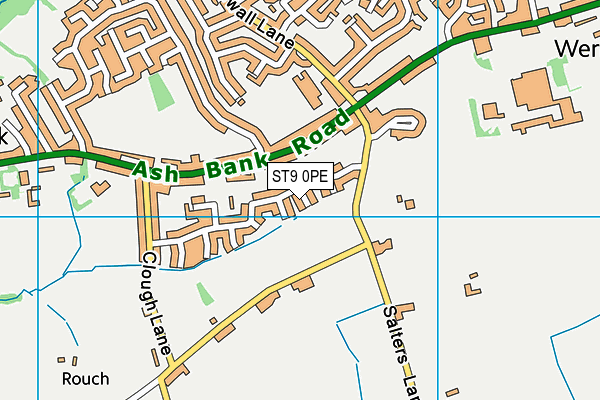 ST9 0PE map - OS VectorMap District (Ordnance Survey)