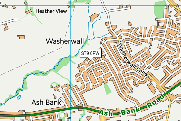 ST9 0PW map - OS VectorMap District (Ordnance Survey)