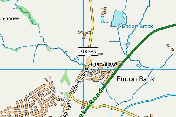 ST9 9AA map - OS VectorMap District (Ordnance Survey)