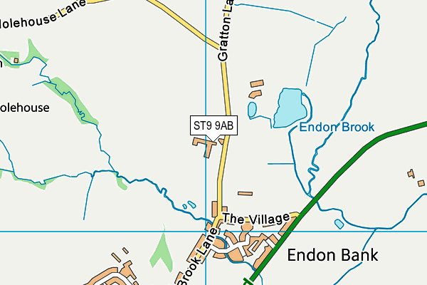 ST9 9AB map - OS VectorMap District (Ordnance Survey)