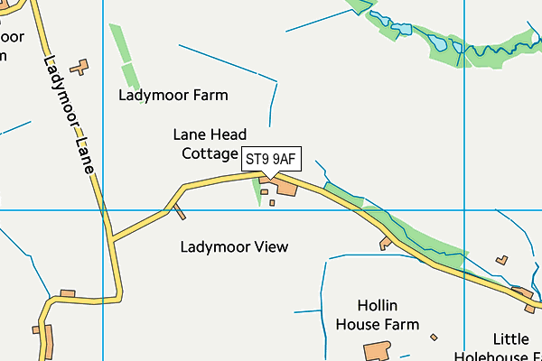 ST9 9AF map - OS VectorMap District (Ordnance Survey)