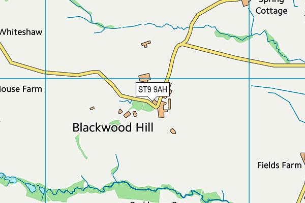 ST9 9AH map - OS VectorMap District (Ordnance Survey)