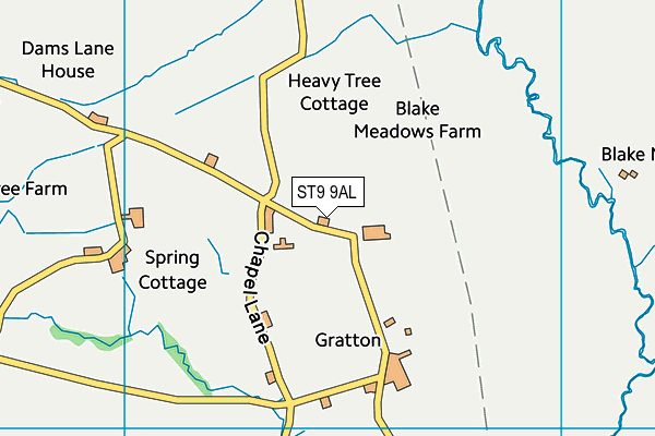 ST9 9AL map - OS VectorMap District (Ordnance Survey)