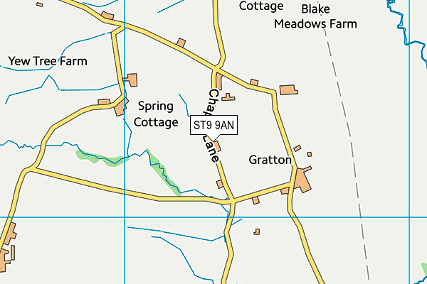 ST9 9AN map - OS VectorMap District (Ordnance Survey)