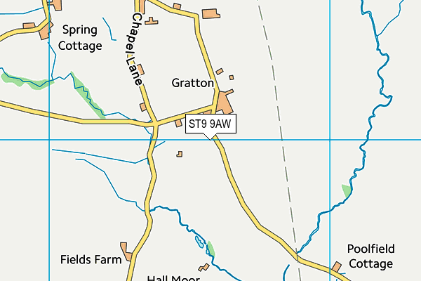 ST9 9AW map - OS VectorMap District (Ordnance Survey)