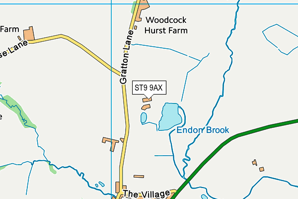 ST9 9AX map - OS VectorMap District (Ordnance Survey)